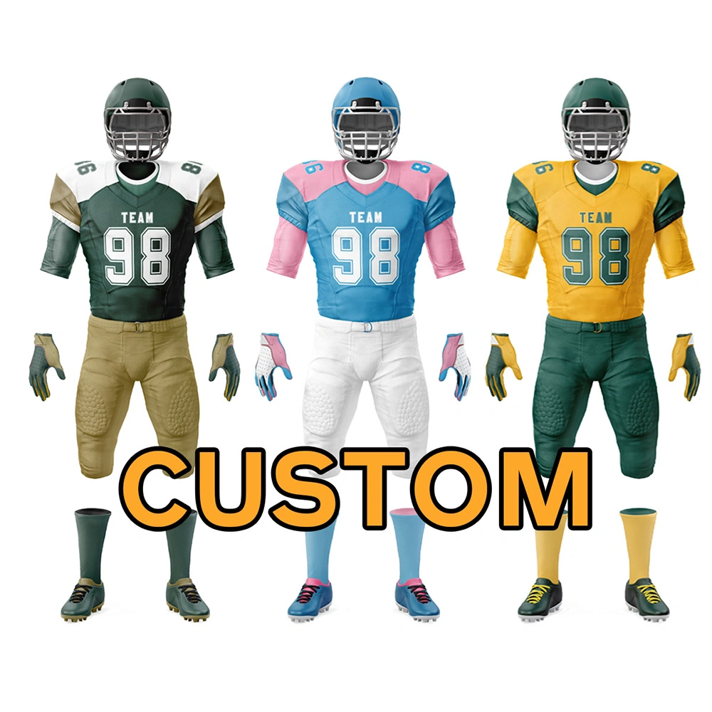 Customized Logo Quick Dry American Football Uniforms Football Sports Set Wears High Quality Soccer Uniforms at Wholesale