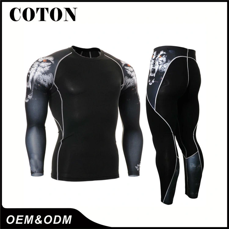 Customized Printed MMA Bjj Surfing Rash Guard Compression Mens Fitness T Shirt