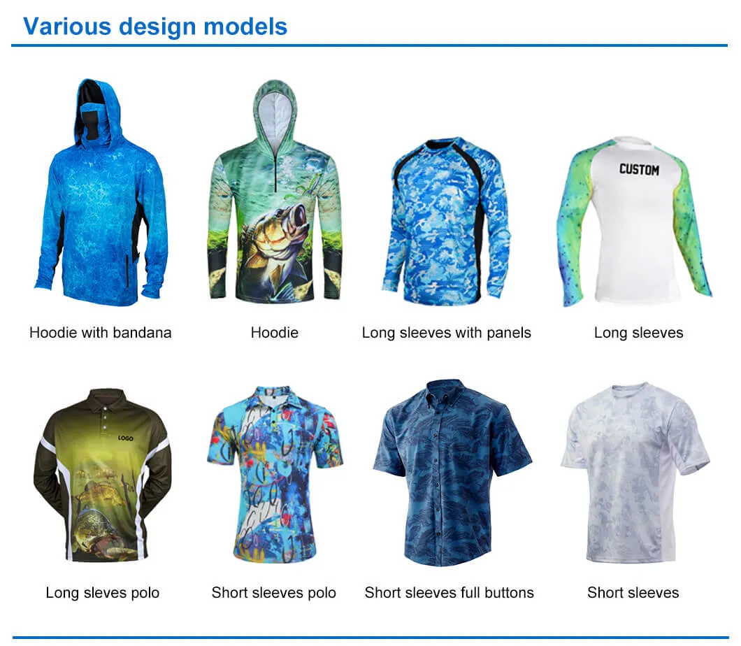 Custom Logo Long Sleeve Mens Sublimation Sun Shirts Sports Wear Quick Dry Fishing Jersey