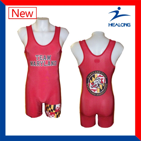 China Manufacturer Sport Wear Custom Sublimation Mens Wrestling Singlet Uniform