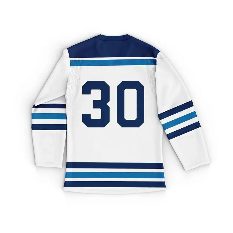 Custom Sublimation Stripe Stitched Tackle Twill Embroidered Ice Hockey Jersey Sports Uniform
