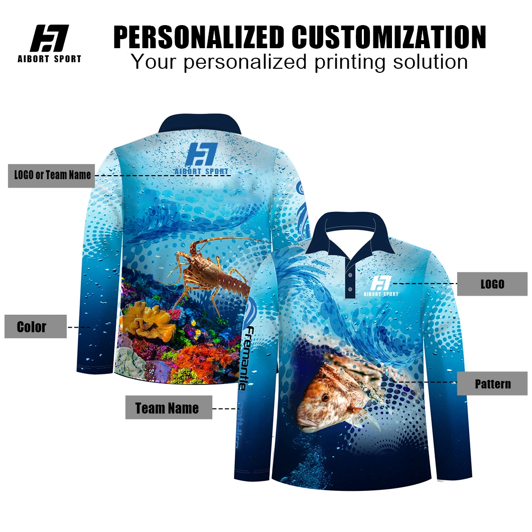 Aibort Custom Lightweight Australia Men&prime;s Performance Fishing Shirts Sublimation Printing Fashion Fishing Jersey