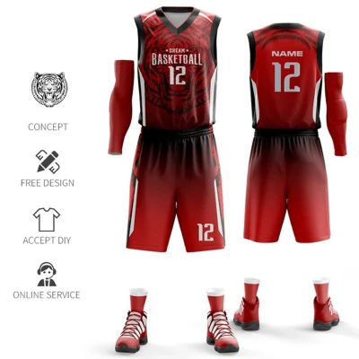 Custom Logo Sport Wear Adults Shirts Sublimation Printed Basketball Uniform