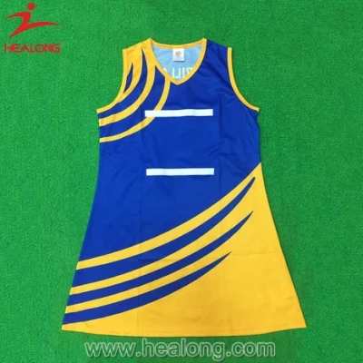 Healong Quick Delivery Comfortable Fabric Women′s Clothing Netball Dresses Uniforms