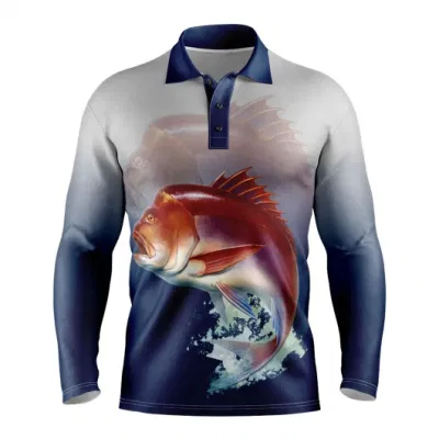 Wholesale Custom Full Sublimation Outdoor Shirts Sports Wear Men Long Sleeve Fishing Jersey